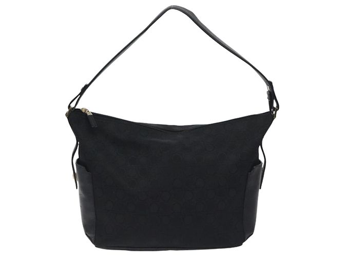 Borsa a spalla Salvatore Ferragamo in tela nera e oro Auth BA3569 Nero D'oro - vista 13