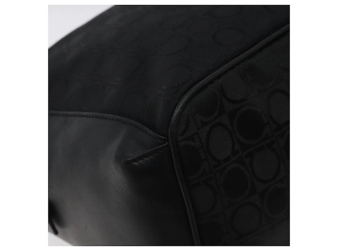 Borsa a spalla Salvatore Ferragamo in tela nera e oro Auth BA3569 Nero D'oro - vista 16