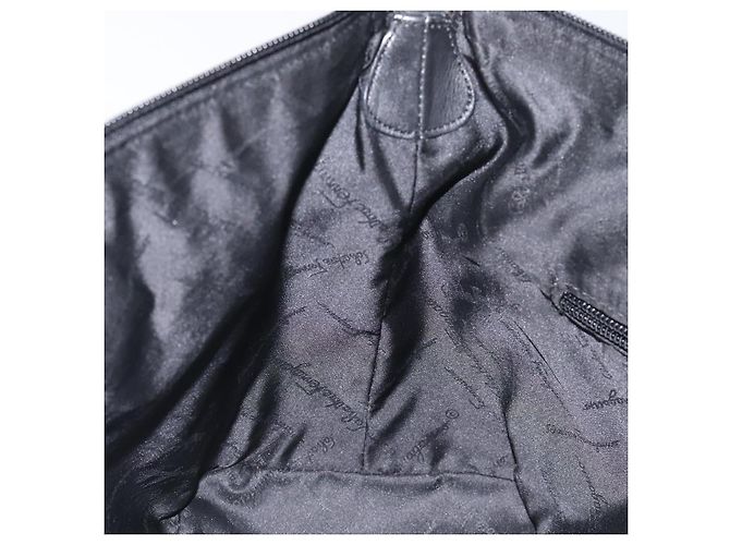 Borsa a spalla Salvatore Ferragamo in tela nera e oro Auth BA3569 Nero D'oro - vista 19