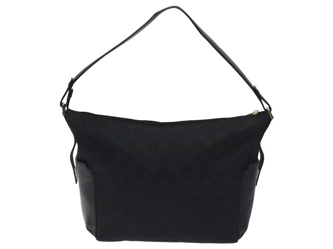 Borsa a spalla Salvatore Ferragamo in tela nera e oro Auth BA3569 Nero D'oro - vista 2