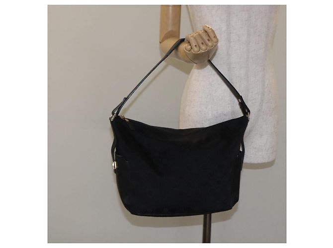 Borsa a spalla Salvatore Ferragamo in tela nera e oro Auth BA3569 Nero D'oro - vista 21
