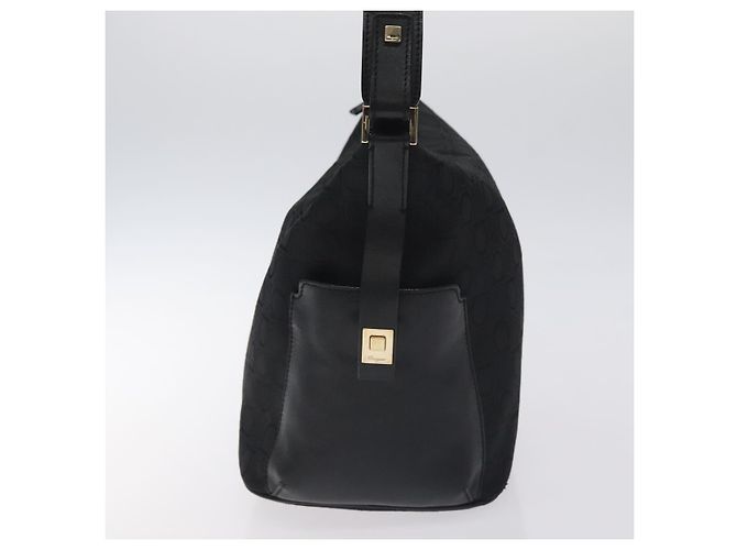 Borsa a spalla Salvatore Ferragamo in tela nera e oro Auth BA3569 Nero D'oro - vista 3