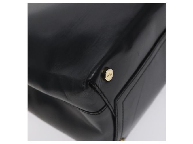 Borsa a Spalla Vala in Pelle Nera e Oro Auth 130219 di Salvatore Ferragamo Nero D'oro - vista 16