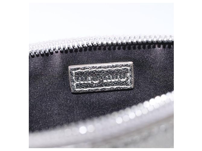 Pochette in pelle Miu Miu argento Auth BA3607 - vista 10