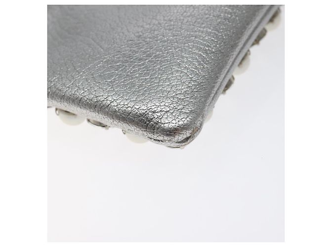 Pochette in pelle Miu Miu argento Auth BA3607 - vista 16