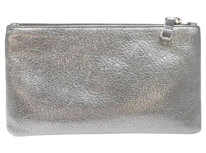Pochette in pelle Miu Miu argento Auth BA3607 - vista 2
