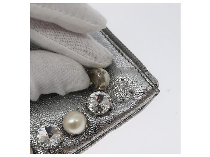 Pochette in pelle Miu Miu argento Auth BA3607 - vista 9