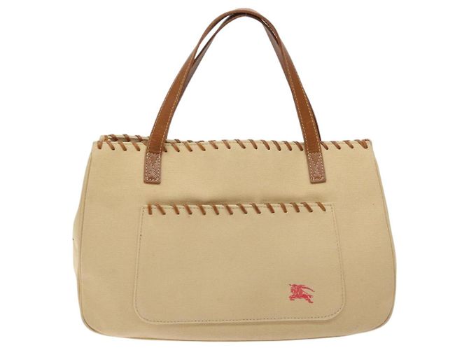 Burberry Blue Label Tote Bag aus Canvas Beige Silber Authentisch bs27139 - Ansicht 13