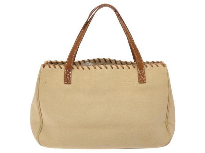 Burberry Blue Label Tote Bag aus Canvas Beige Silber Authentisch bs27139 - Ansicht 2