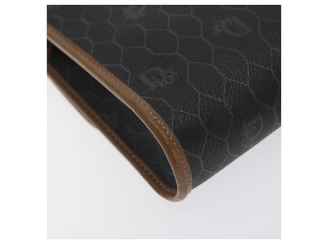 Borsa a spalla in tela a nido d'ape Christian Dior PVC nera e dorata Auth SW976 - vista 16