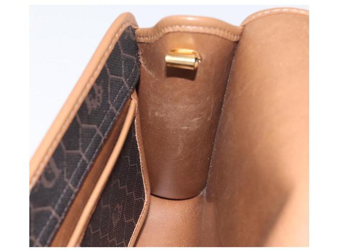 Borsa a spalla in tela a nido d'ape Christian Dior PVC nera e dorata Auth SW976 - vista 20