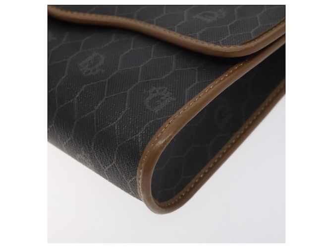 Borsa a spalla in tela a nido d'ape Christian Dior PVC nera e dorata Auth SW976 - vista 9