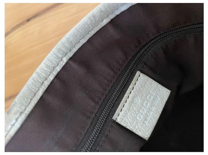 Borsa Gucci beige in cotone - vista 11