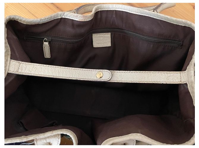 Borsa Gucci beige in cotone - vista 12