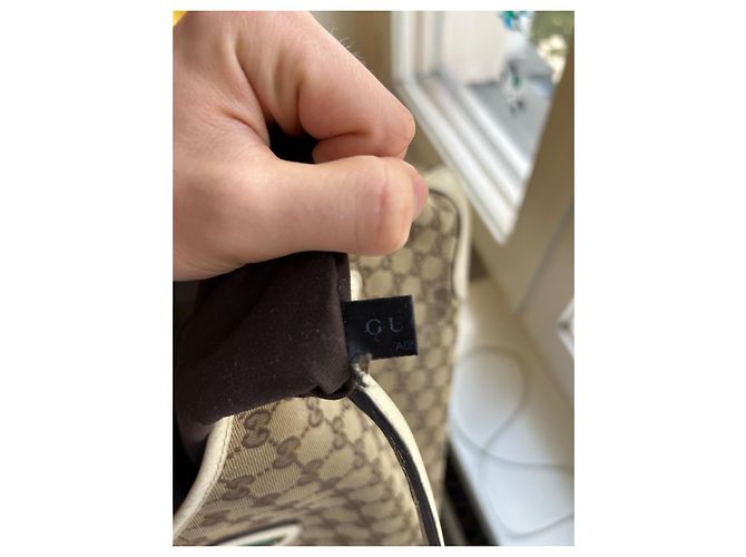 Borsa Gucci beige in cotone - vista 15