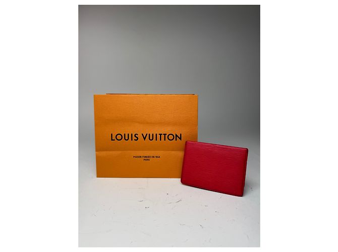 Vintage Louis Vuitton EPI Leder Kartenhalter rot - Ansicht 2