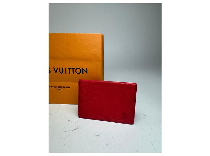 Vintage Louis Vuitton EPI Leder Kartenhalter rot - Ansicht 9