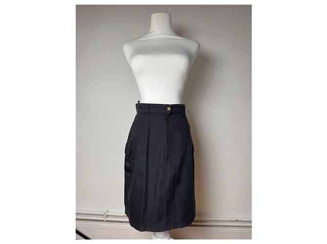 Gonna Vintage Fendi Roma Nera M Nero - vista 14