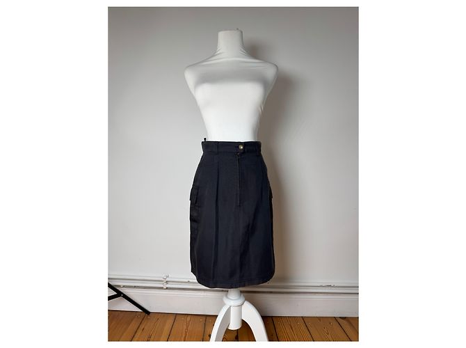 Gonna Vintage Fendi Roma Nera M Nero - vista 2