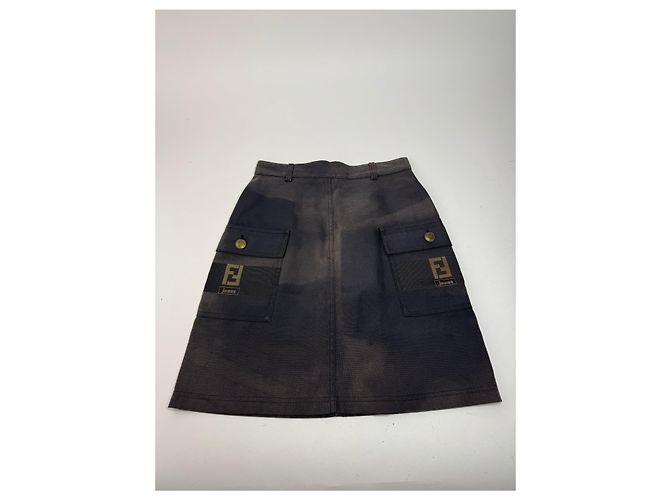 Gonna Vintage Fendi Roma Nera M Nero - vista 8