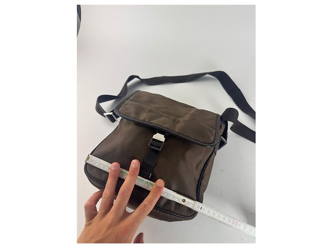 Vintage Prada Polyester Tasche khaki braun - Ansicht 11