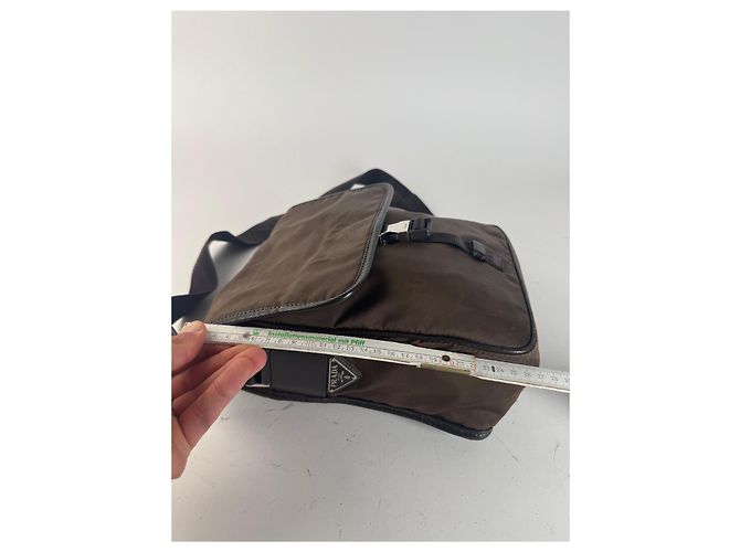 Vintage Prada Polyester Tasche khaki braun - Ansicht 12