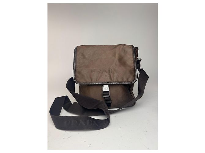 Vintage Prada Polyester Tasche khaki braun - Ansicht 2