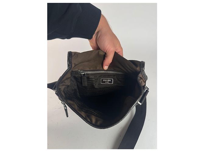 Vintage Prada Polyester Tasche khaki braun - Ansicht 4