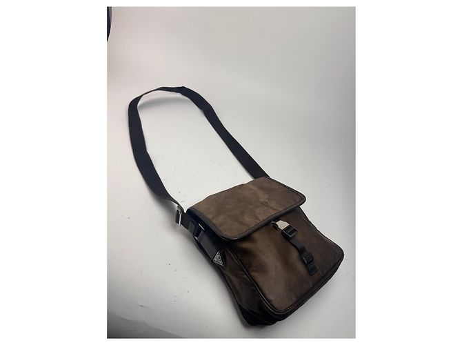 Vintage Prada Polyester Tasche khaki braun - Ansicht 7