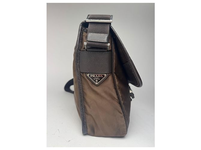Vintage Prada Polyester Tasche khaki braun - Ansicht 9