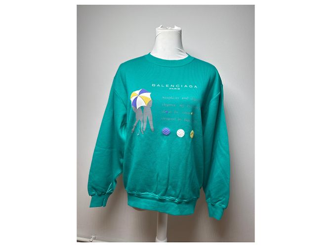 Vintage Balenciaga Pullover grün blau Türkis - Ansicht 14