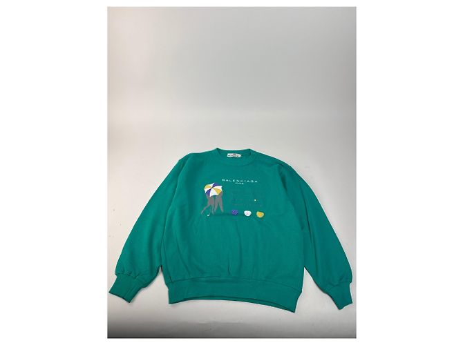 Vintage Balenciaga Pullover grün blau Türkis - Ansicht 4