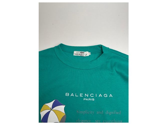 Vintage Balenciaga Pullover grün blau Türkis - Ansicht 6