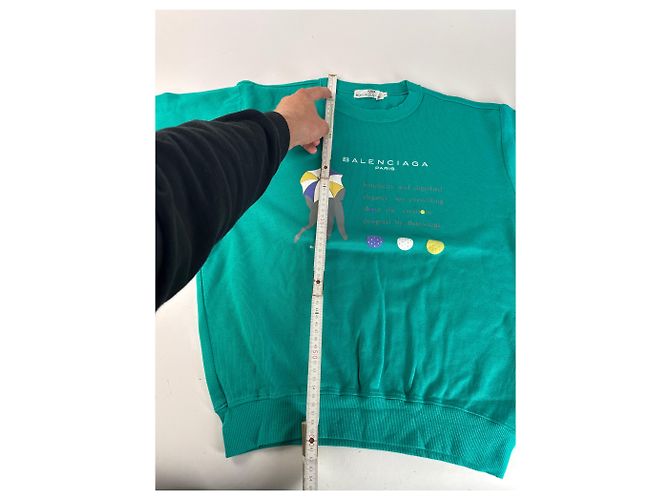 Vintage Balenciaga Pullover grün blau Türkis - Ansicht 9