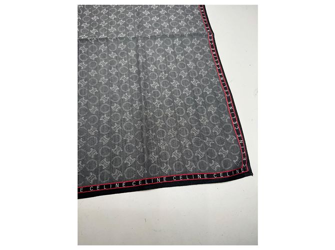 Céline Vintage Celine Monogram Scarf Grey - view 2