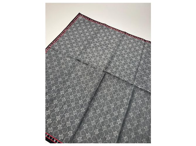 Céline Vintage Celine Monogram Scarf Grey - view 3