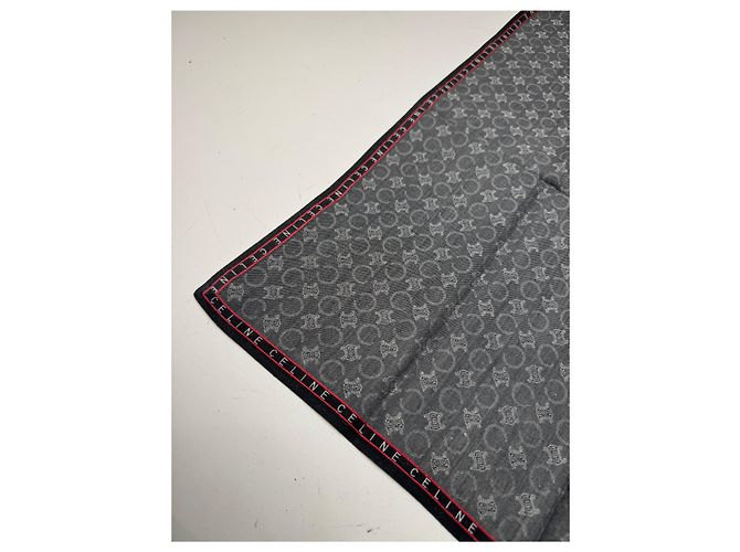 Céline Vintage Celine Monogram Scarf Grey - view 4