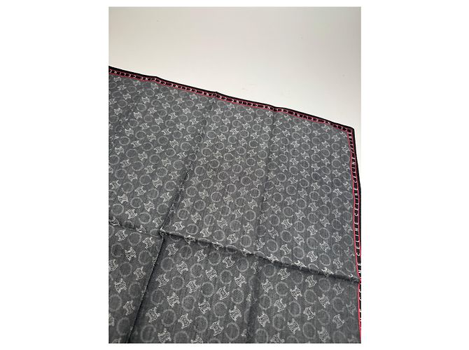 Céline Vintage Celine Monogram Scarf Grey - view 6