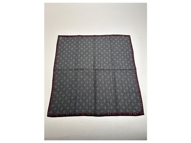 Céline Vintage Celine Monogram Scarf Grey - view 9