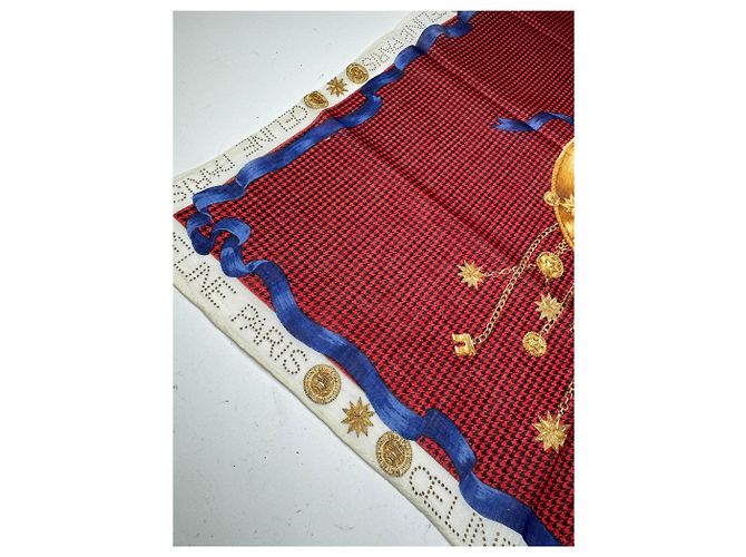 Céline Sciarpa vintage Celine Paris Triomphe Rossa Multicolore - vista 4