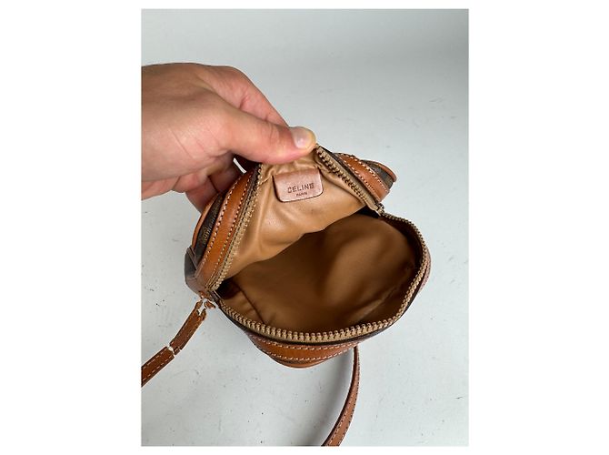 Céline Vintage Celine Triomphe Monogramm Tasche Braun - Ansicht 3