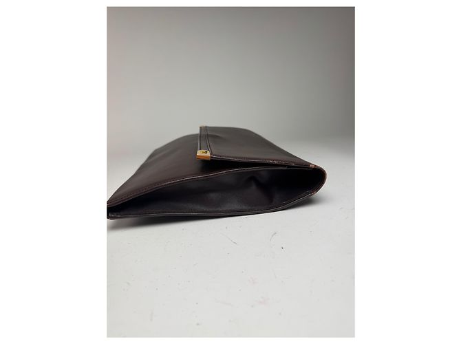 Clutch in pelle Loewe Madrid vintage marrone - vista 10