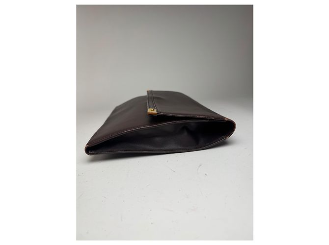 Clutch in pelle Loewe Madrid vintage marrone - vista 11