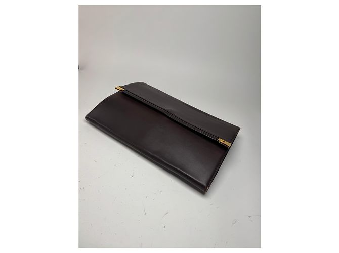 Clutch in pelle Loewe Madrid vintage marrone - vista 12