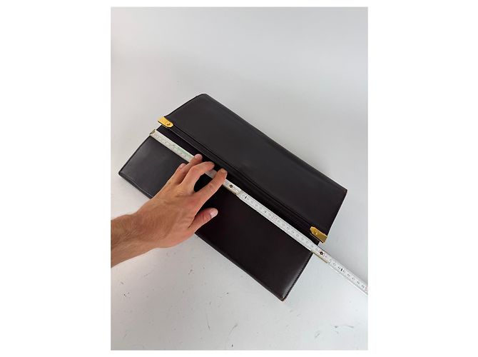 Clutch in pelle Loewe Madrid vintage marrone - vista 13