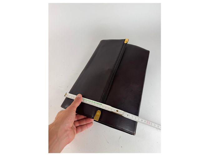 Clutch in pelle Loewe Madrid vintage marrone - vista 14