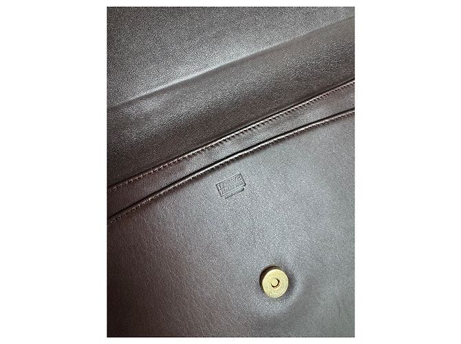 Clutch in pelle Loewe Madrid vintage marrone - vista 2