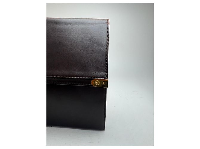 Clutch in pelle Loewe Madrid vintage marrone - vista 5