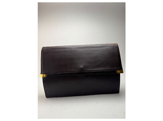 Clutch in pelle Loewe Madrid vintage marrone - vista 6