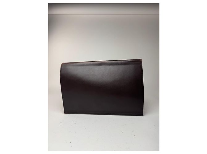 Clutch in pelle Loewe Madrid vintage marrone - vista 7